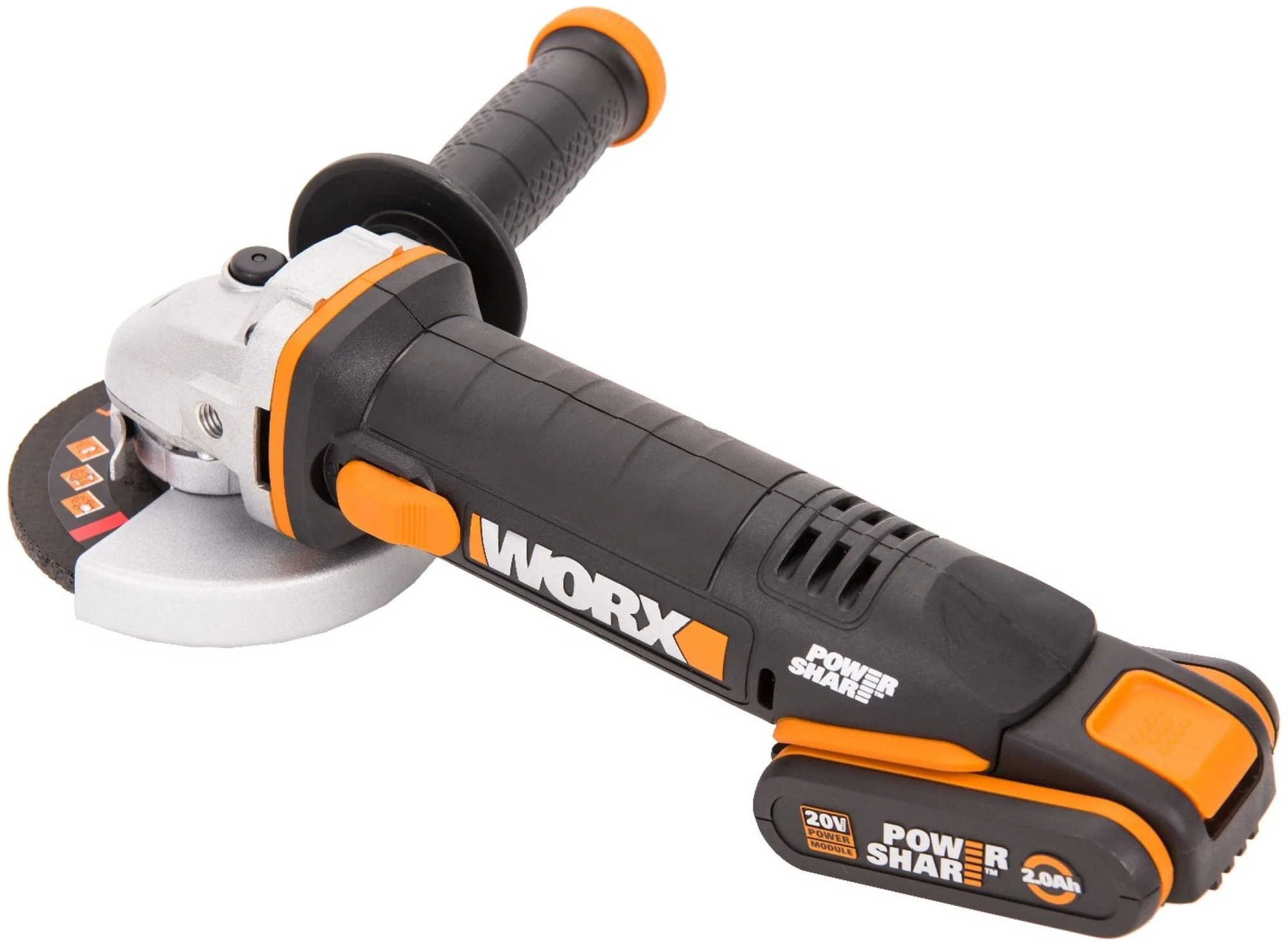 Аккумуляторная УШМ Worx WX800 2.0Ач х2 кейс, 115 мм