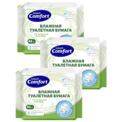 Влажная туалетная бумага Comfort 3шт