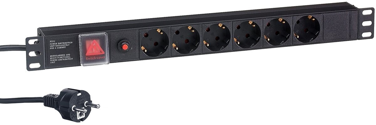 ExeGate ServerPro PDU-19H606 Al-6S-EU2-SW-O EX280831RUS, 19",1U, 6Sch, 2м