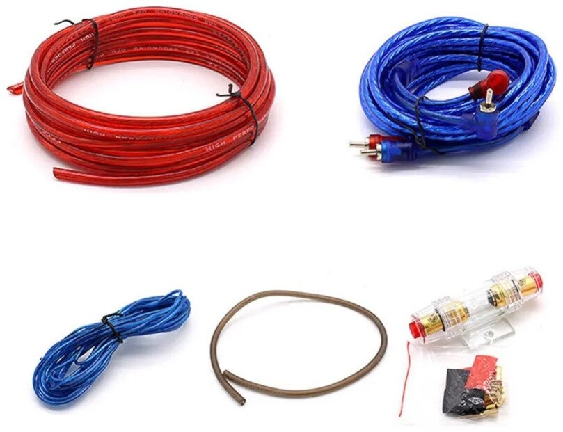 Набор проводов для подключения усилителя / Набор кабелей для автоакустики / Комплект кабелей для усилителя(4,5м) MD-A4
