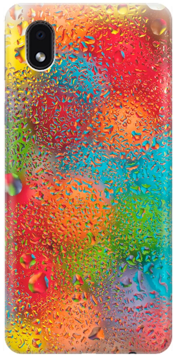 Ультратонкий силиконовый чехол-накладка для Samsung Galaxy A01 Core, M01 Core с принтом "Капли и разноцветные шары"