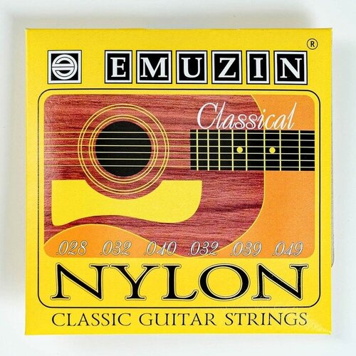 EMUZIN Струны для классической гитары NYLON /1-3 -мононить,4-6 -обмотка латунь/ /.028 - .049/