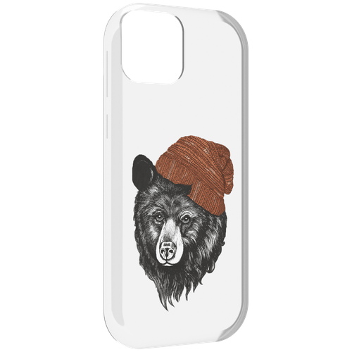 Чехол MyPads Медведь в шапке 2 для UleFone Note 6 / Note 6T / Note 6P задняя-панель-накладка-бампер