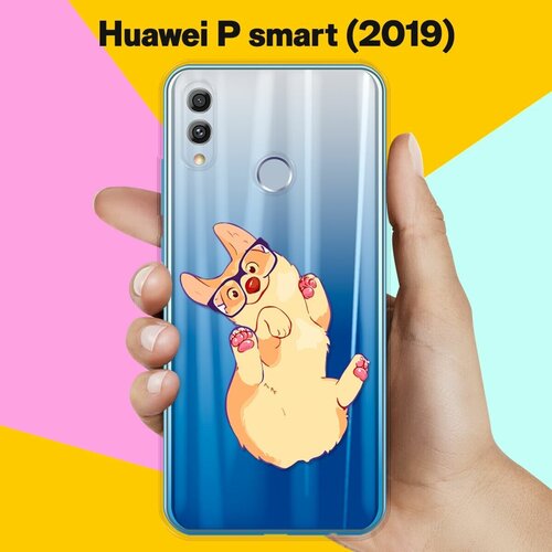 Силиконовый чехол Корги в очках на Huawei P Smart (2019) силиконовый чехол кот в очках на huawei p smart 2021