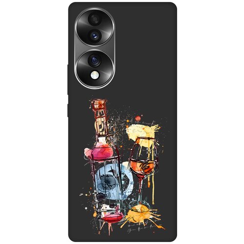 Матовый Soft Touch силиконовый чехол на Honor 70, Хонор 70 с 3D принтом Aquarelle Wine черный матовый soft touch силиконовый чехол на honor 70 хонор 70 с 3d принтом kiss черный