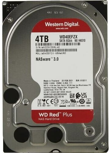 Жесткий диск Western digital Red Plus 4 Тб WD40EFZX