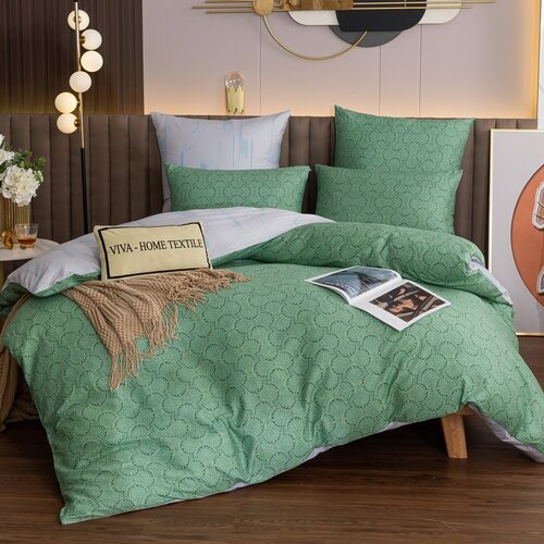 Комплект постельного белья Делюкс Сатин на резинке LR453, 2 спальный, 50-70 2 шт 140*200*25