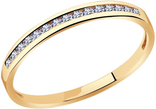 Кольцо Diamant online, золото, 585 проба, циркон, размер 17