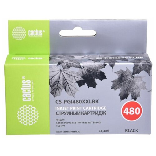 Картридж струйный Cactus CS-PGI480XXLBK картридж cactus cs pgi480xxlbk 600 стр черный