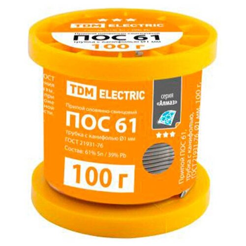 Припой с канифолью TDM-Electric ПОС 61 100г 1мм SQ1025-0304 припой с канифолью tdm electric пос 61 100г 1мм sq1025 0304