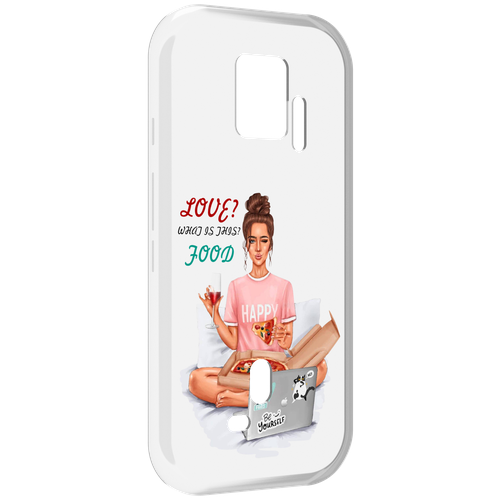 Чехол MyPads девушка-с-ноутбуком женский для ZTE Nubia Red Magic 7S Pro задняя-панель-накладка-бампер