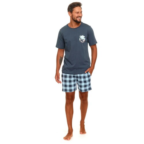 Пижама мужская DOCTOR NAP PMB.4416, футболка и шорты, синий (Размер: L)