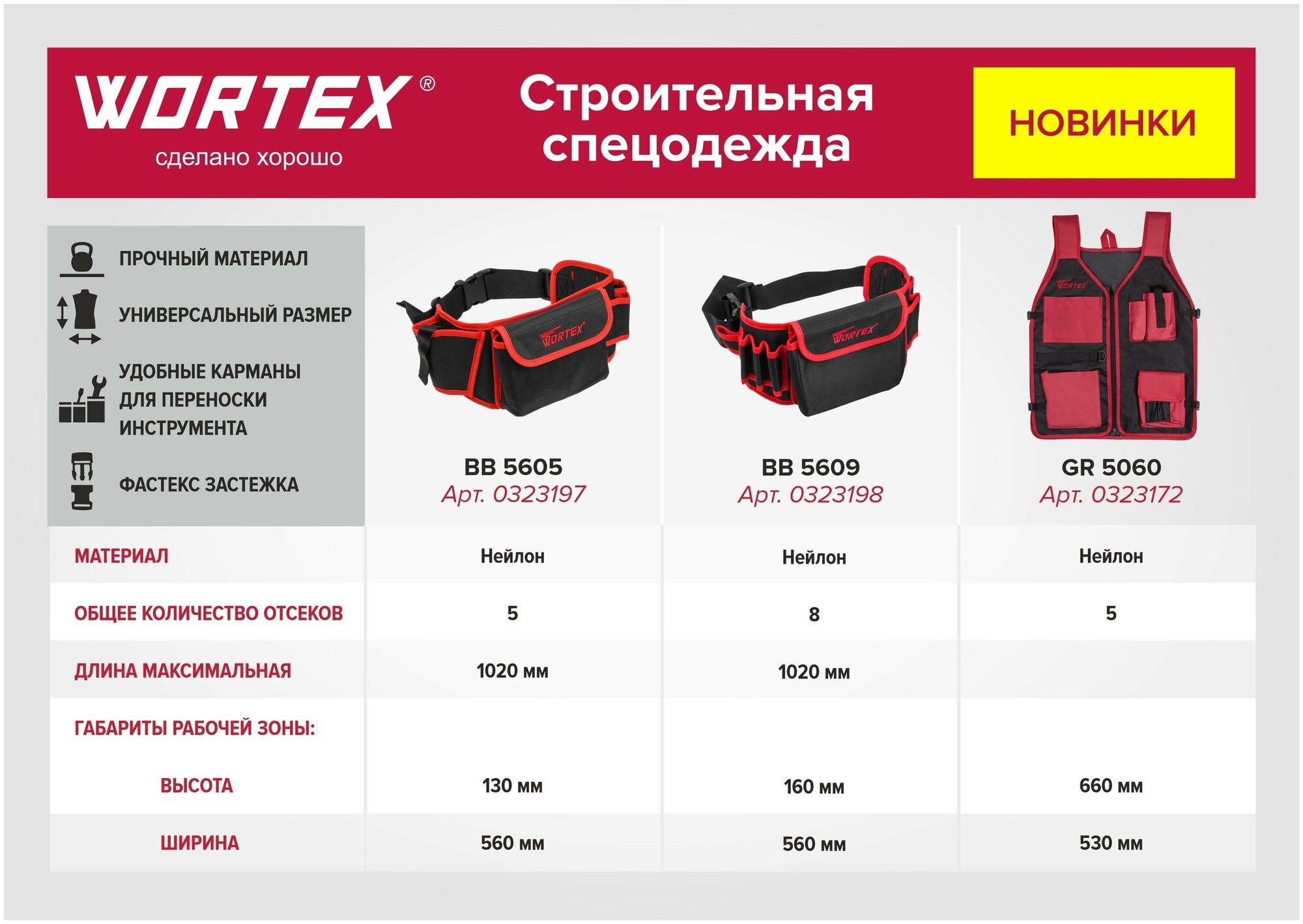 Пояс для инструмента WORTEX BB 5609 (0323198) - фотография № 2