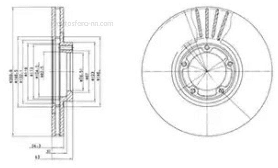 DELPHI BG3366 Диск тормозной