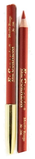 El Corazon, карандаш для губ контурный (№206 Moulin Rouge)