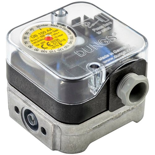 Датчик-реле давления газа максимум с кнопкой сброса и ааврийной индикацией DUNGS UB 150 A4 арт.138630, 1/4, P max=500 mBar, 30-150mbar