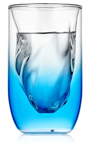 Стеклянный стакан с двойными стенками градиент синего SETI, 300 мл