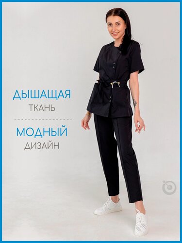 Изображение товара Медицинский костюм женский "Элана" цвет черный размер 48/50