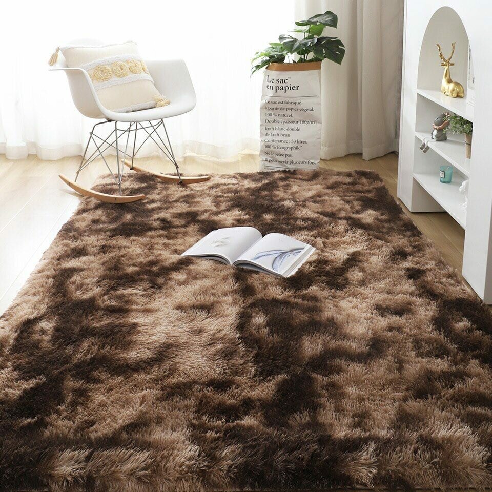 Ковер, мягкий и пушистый. Fluffy Carpet. 200х160. Коричневый.