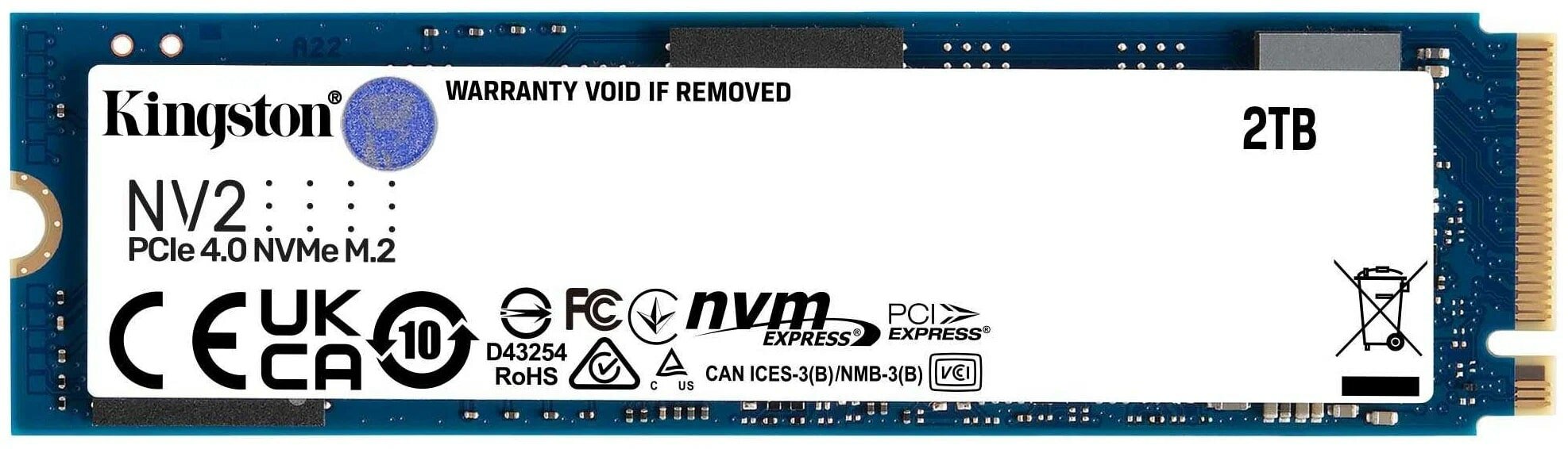 Твердотельный накопитель Kingston NV2 2Tb PCI-E 4.0 x4 SNV2S/2000G - фото №20