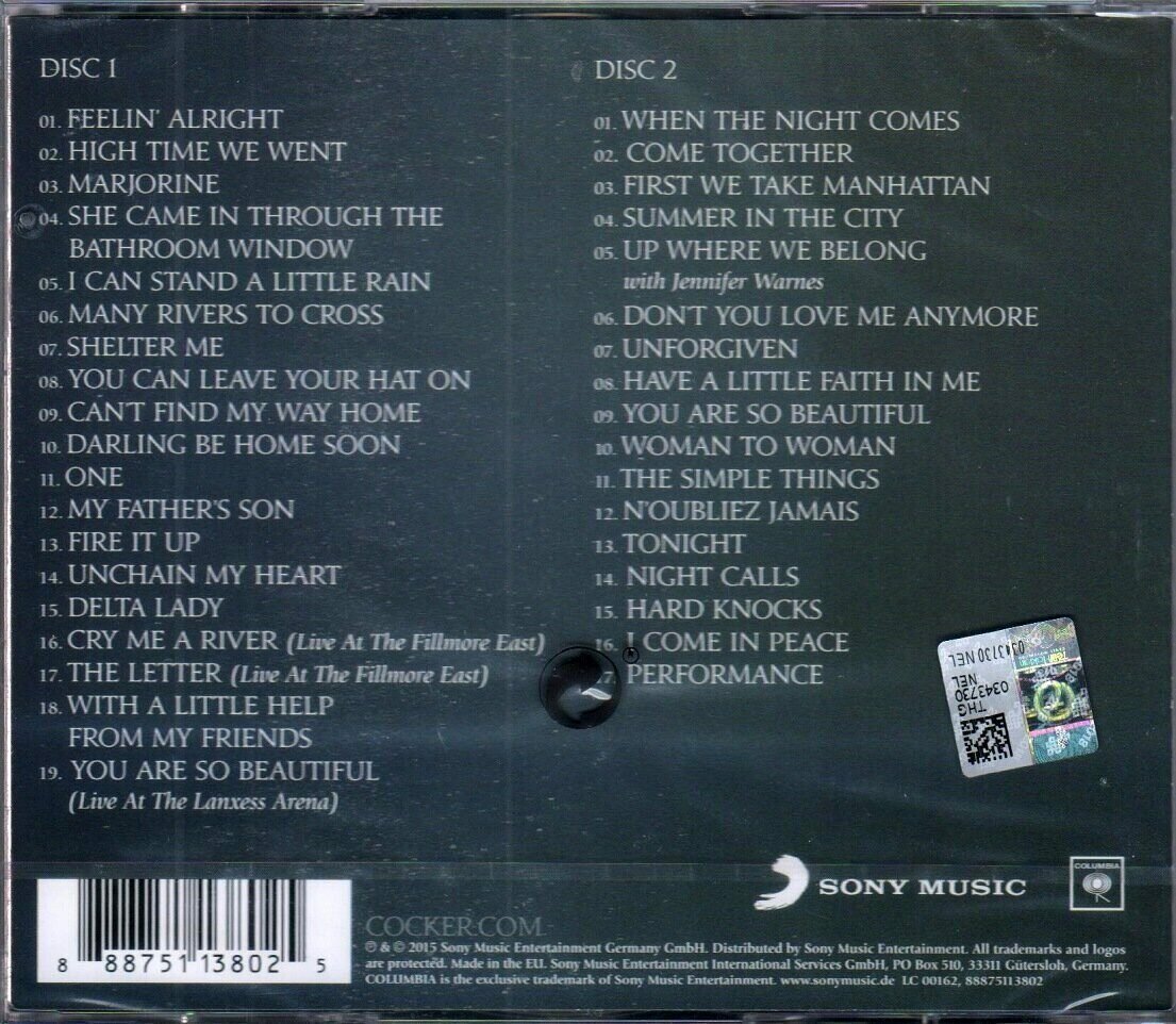Компакт-диски, Columbia, JOE COCKER - The Life Of A Man - The Ultimate Hits 1968-2013 (2CD) Медиа - фото №2