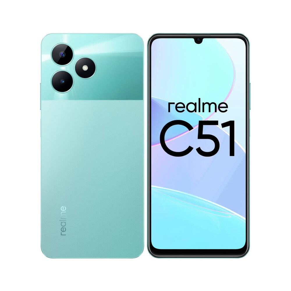 Смартфон realme С51 4+128 ГБ RMX3830, зеленый — фото 1