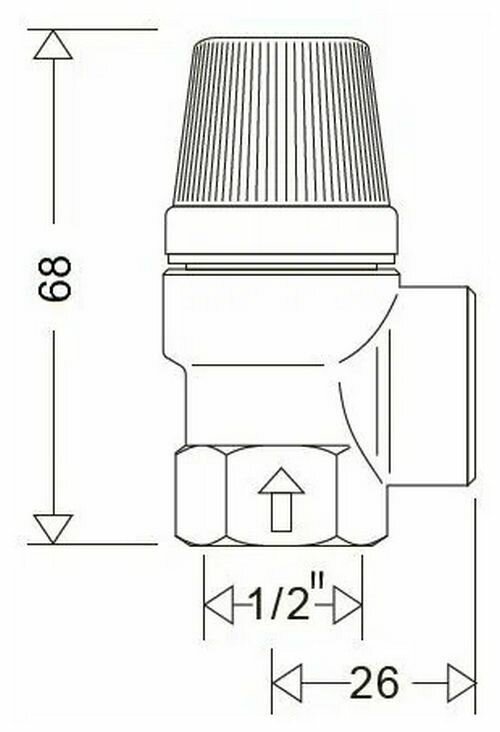 Предохранительный клапан Tim BL22FF-K-6bar муфтовый (ВР/ВР) латунь 6 бар Ду 15 (1/2") / Ду 15 (1/2")