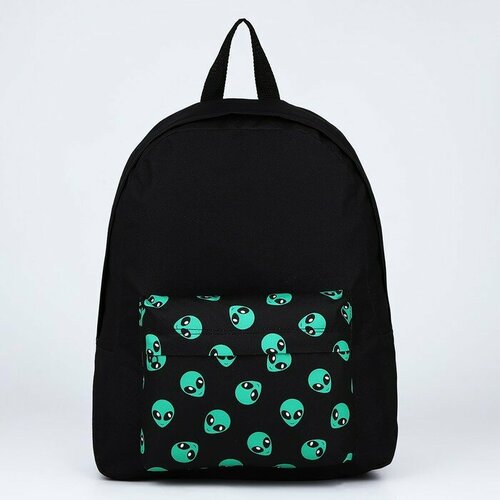 Рюкзак текстильный Пришелец, с карманом, цвет черный 9657756 рюкзак текстильный пришелец с карманом цвет черный
