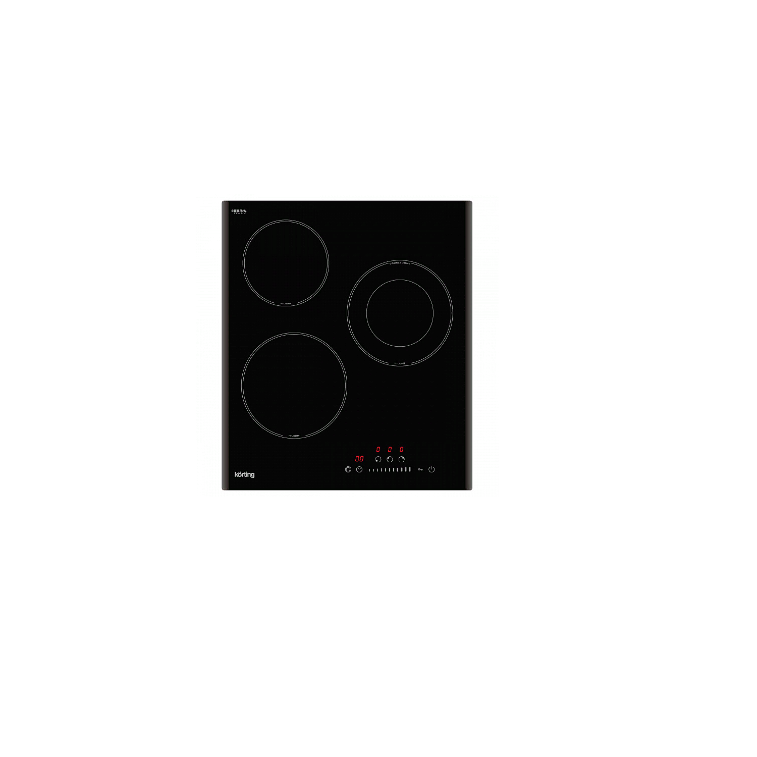 фото Варочная панель Korting электрические Электрическая, 45 см, 3 конфорки, черный цвет