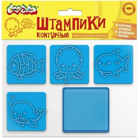 фото Штампики каляка-маляка контурные 4 шт с чернилами 3+