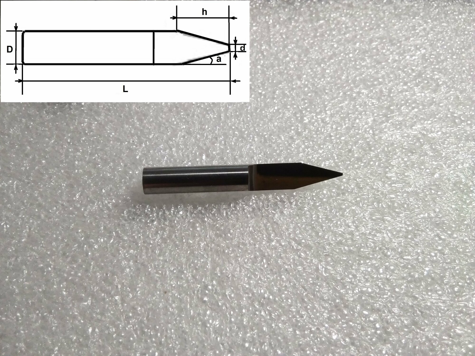 Конический гравер PDJ6.35055 d-0.55/ h-9.9/2a-35/ D-6/ L-45. X series для ЧПУ станка