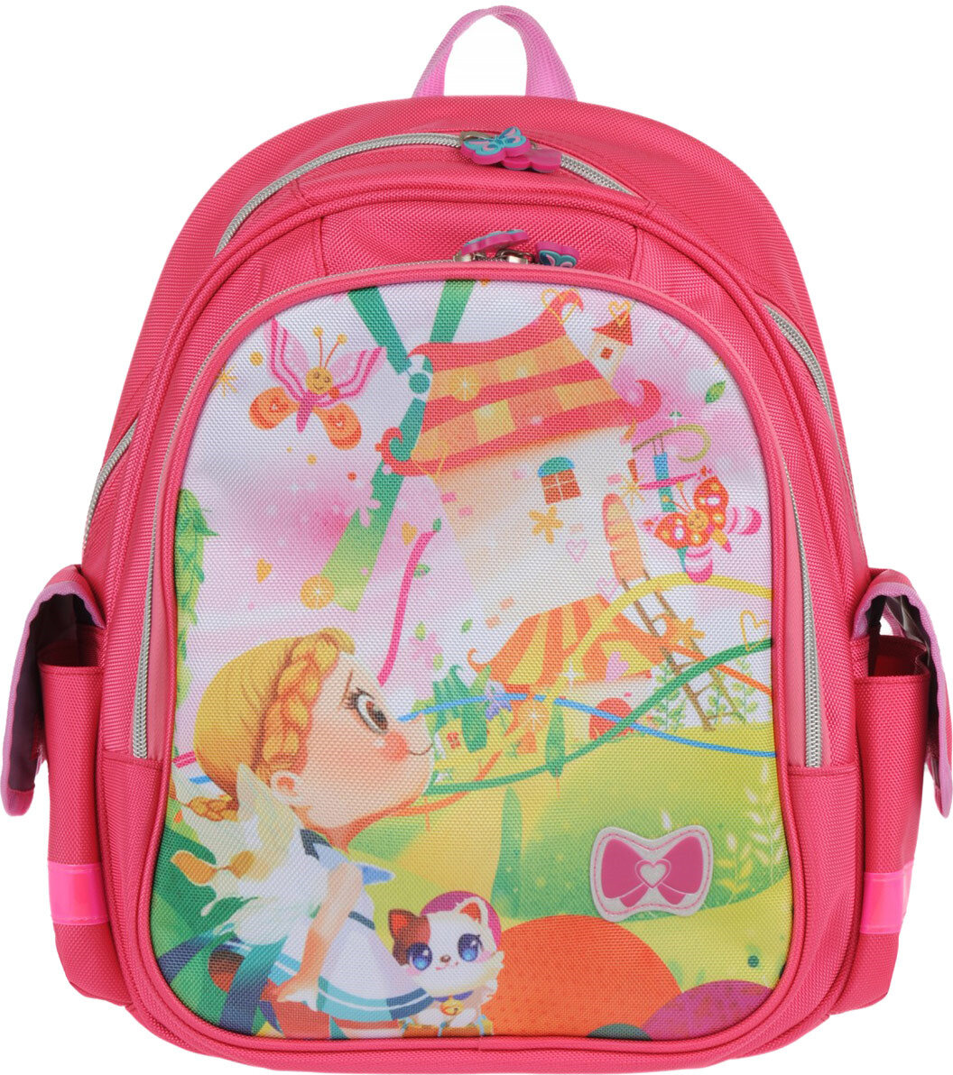 Ранец ученический для девочек, школьный рюкзак, детский, на 1 сентября, первый звонок, ортопедический, розовый, Alliance for Kids 5-851-1505СМ