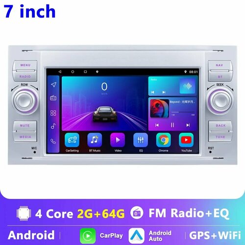 Автомагнитола 2Din Android для Ford Focus 2 Mondeo S C Max Kuga Fiesta Fusion Galaxy Transit 7 'мультимедийный плеер Carplay WIFI GPS