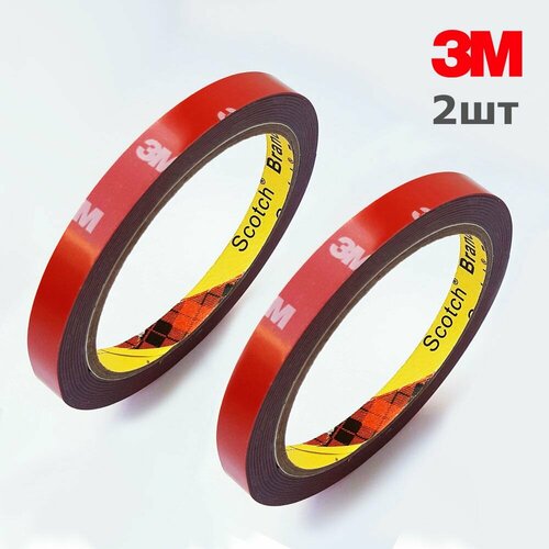 Клейкая лента 3М 10мм * 2шт по 3метра* монтажный двухсторонний 3M-скотч (4229)
