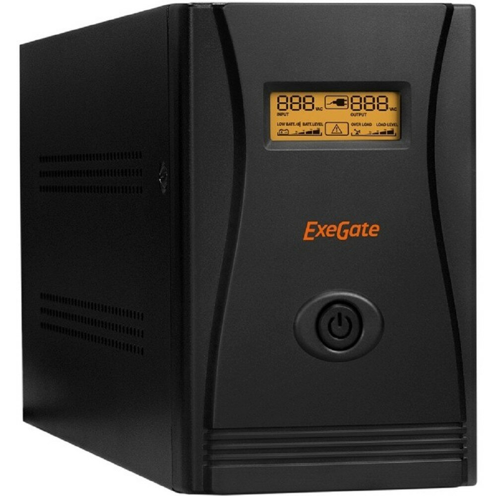 EXEGATE ИБП EP285519RUS ИБП SpecialPro Smart LLB-2000. LCD. AVR. EURO. RJ. USB <2000VA 1200W, LCD, AVR, 4 евророзетки, RJ45 11, USB, Black>