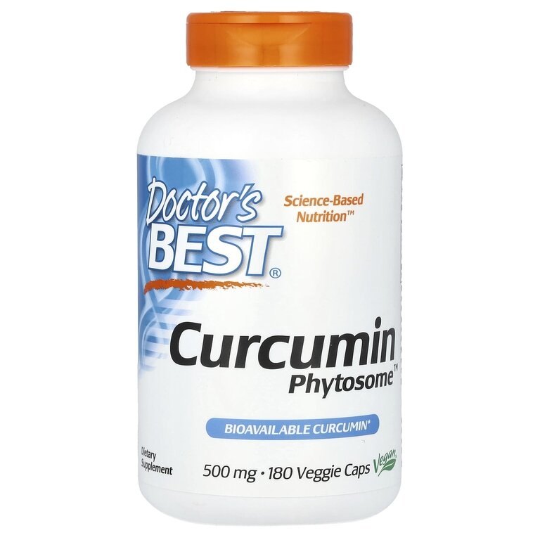 Doctor's Best, Фитосомы куркумина, 1000 мг, 180 растительных капсул (500 мг на капсулу)