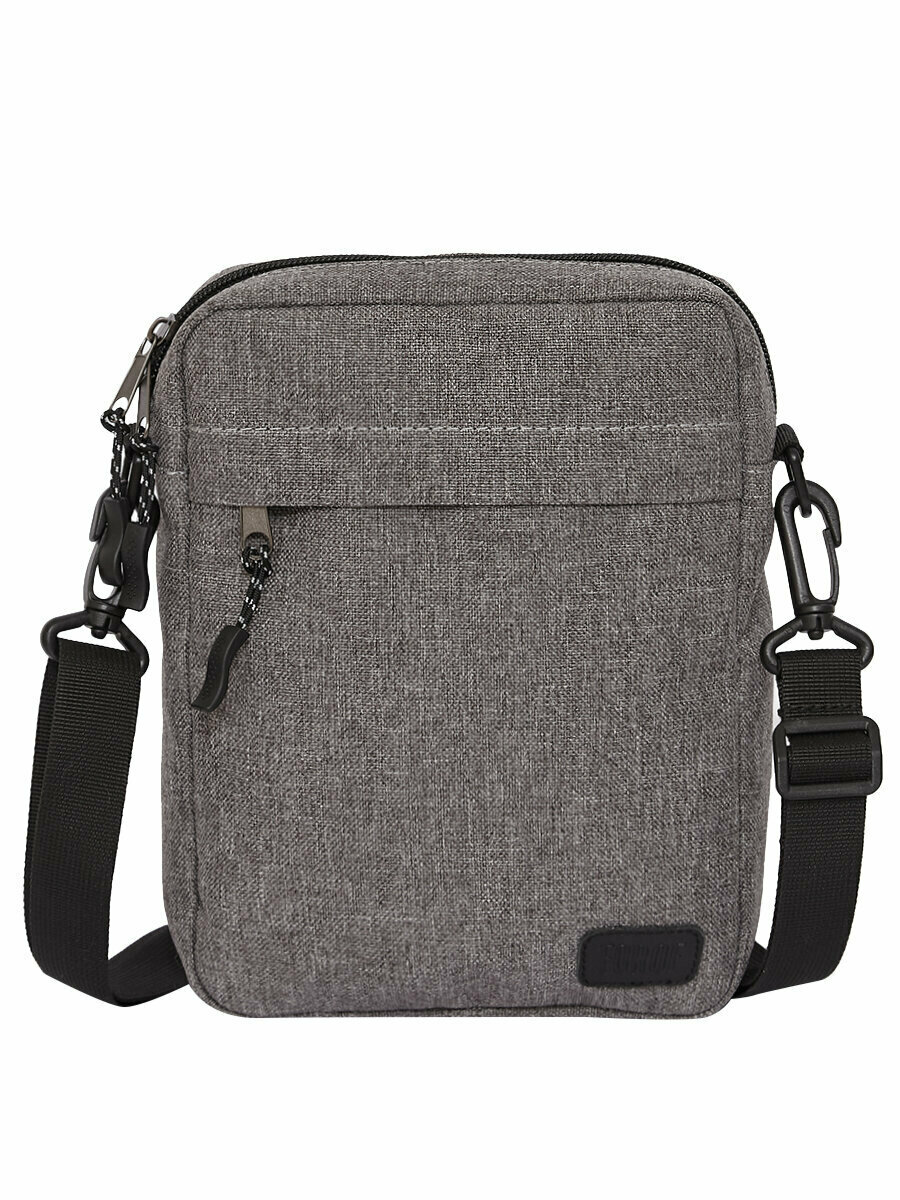 Сумка барсетка FORTE, фактура гладкая, серый — фото 1