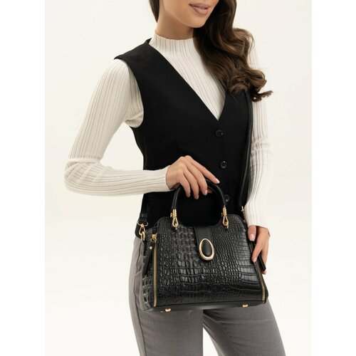 Сумка кросс-боди Bagevitto, фактура гладкая, черный