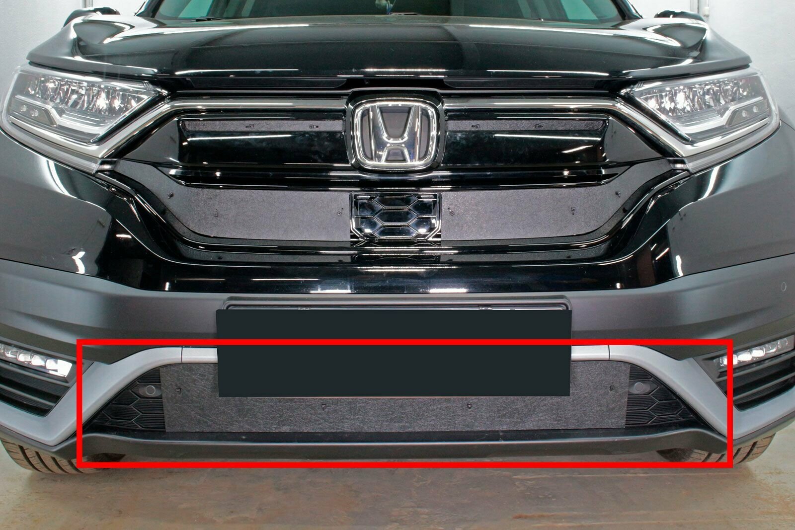 Зимняя защита на стяжках для Honda CR-V (V рестайлинг ) 2019- (1шт) низ