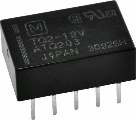 Реле PANASONIC TQ2-12V Реле электромагнитное DPDT Uобмотки 12ВDC 0,5A/125ВAC 1028Ом 1шт