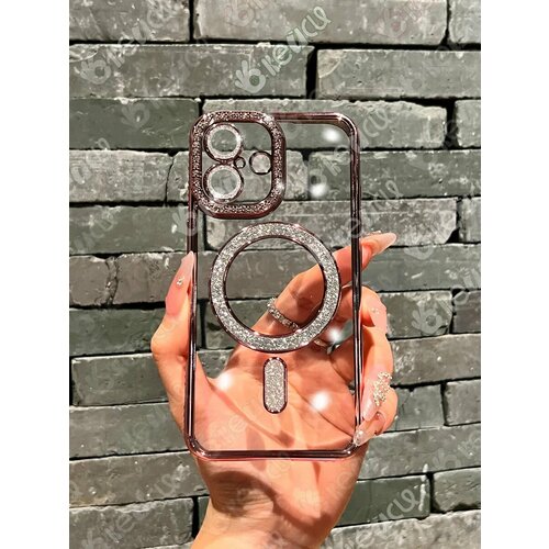 фото Чехол о'кейси, силикон, для iphone 16, magsafe, прозрачный/розовый