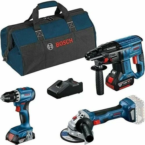 Набор аккумуляторных инструментов BOSCH GSR 18V-45GBH 18V-21GWS 18V-7 79000₽