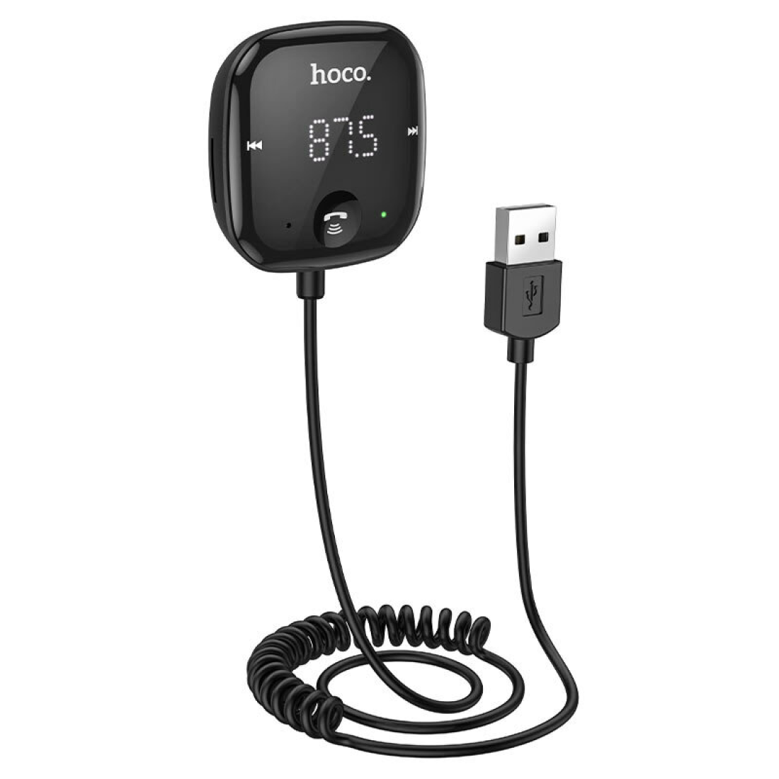Bluetooth FM модулятор с Bluetooth подключение двух телефонов одновременно, E65, HOCO, черный