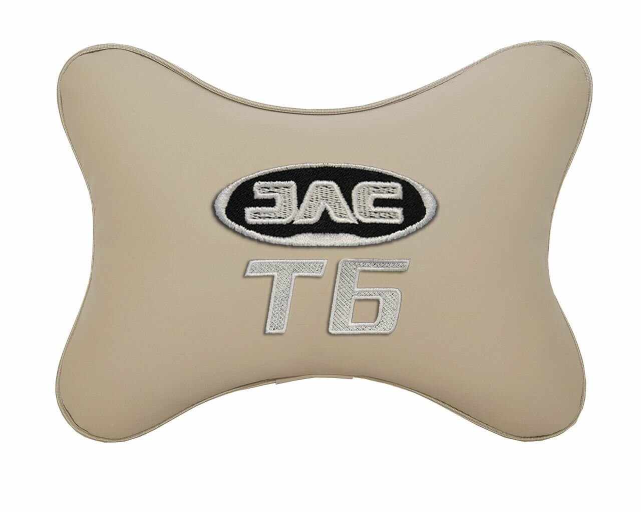 Подушка на подголовник автомобильная бежевая экокожа JAC T6