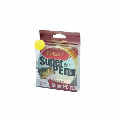 RUBICON Плетеный шнур RUBICON Super PE 4x 135m, yellow, d=0,14mm