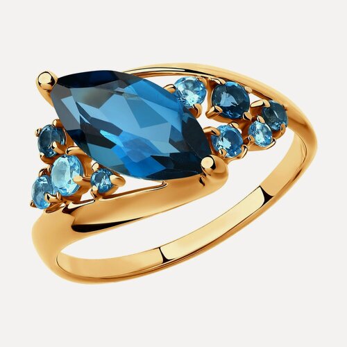 Изображение товара Кольцо, красное золото, 585 проба, Лондон топаз, топаз