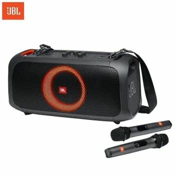 Портативный JBL PARTYBOX ON-THE-GO Bluetooth аудио / два беспроводных микрофона / встроенный аккумулятор