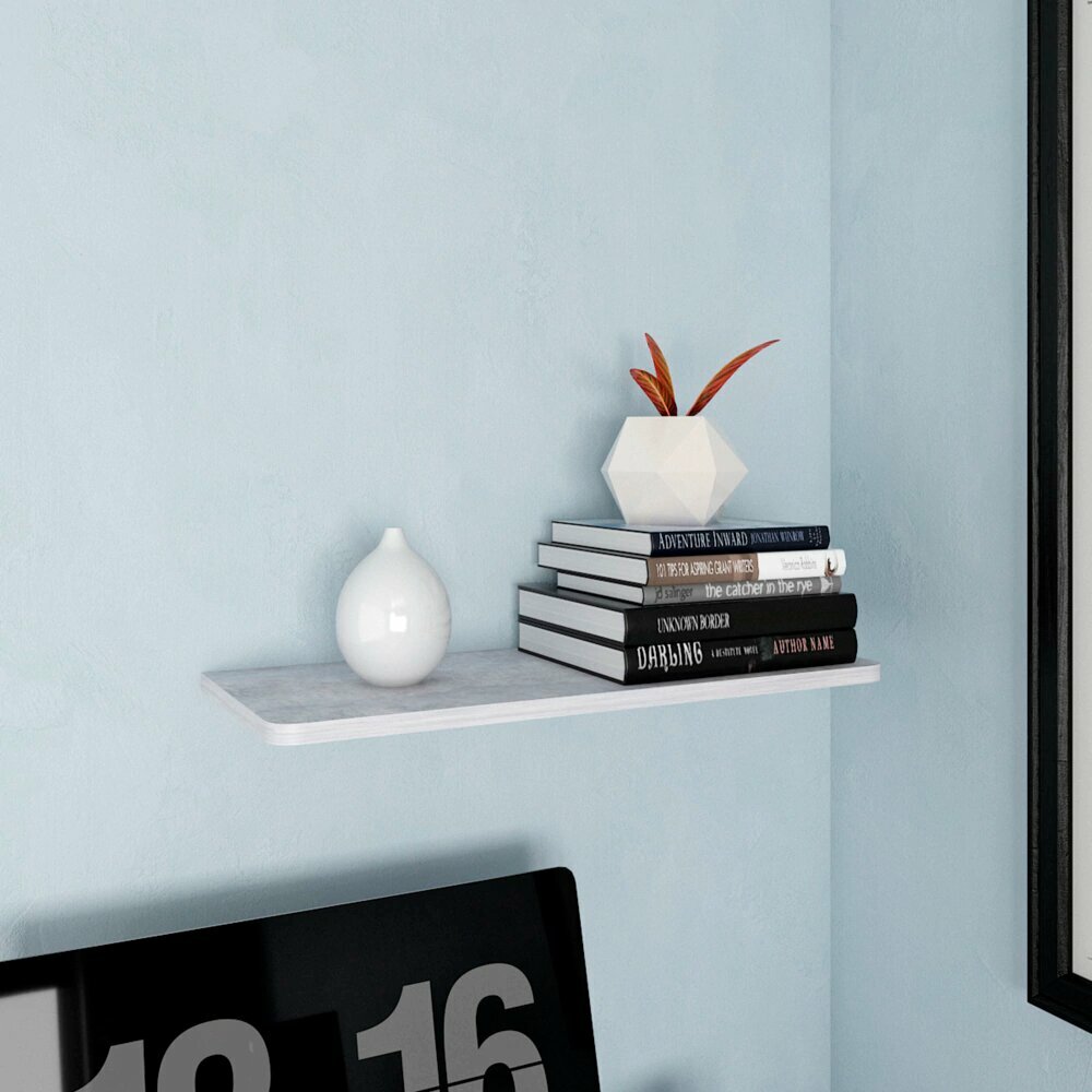 Полка мебельная elemento закругленная ЛДСП цемент светлый 60 х 25 х 16 см без крепления