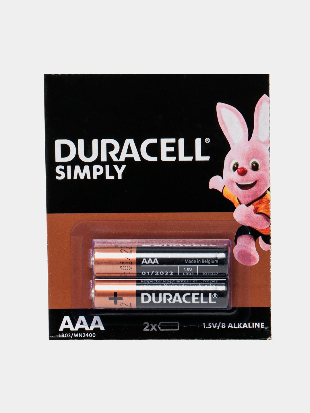 Батарейки Duracell Simply AAA, 1.5В, щелочные, 2 шт. в упаковке маленкий