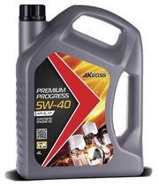 Синтетическое моторное масло AKross Premium Progress 5W-40, 4 л, 4 кг, 1 шт